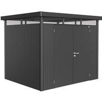 8' x 7' Biohort HighLine H3 Dark Grey Metal Double Door Shed (2.52m x 2.12m)