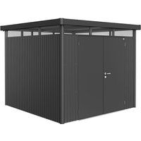 8' x 8' Biohort HighLine H4 Dark Grey Metal Double Door Shed (2.52m x 2.52m)