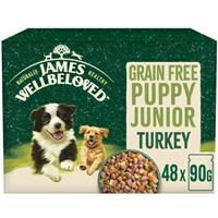 James Wellbeloved Grain Free Puppy Dog Food with Turkey in Gravy Pouch 12 x 90 g