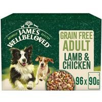 James Wellbeloved Adult Hypoallergenic Grain Free Pouches - Lamb & Chicken in Gravy - 12 x 90g