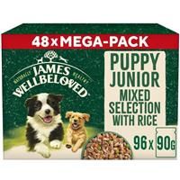 48 x 90g James Wellbeloved Puppy Wet Food Turkey With Rice & Veg In Gravy
