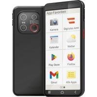 Emporia SMART.6lite Smartphone, 5.5 Inch Display, RAM 6GB, ROM 128GB, Android 13, 13+2+0.2MP Triple Main Camera, 8MP Selfie Camera, with Panic Button, No Contract, Black