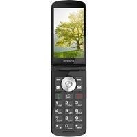 emporiaTOUCHSMART.3 Flip Phone, Senior Phone Without Contract, 3.25/' Colour Display, Emergency Button, High Volume, Large Keys, Charging Station, WhatsApp & Messaging Function, Black