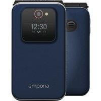 emporiaJOY-LTE, Senior Mobile Phone 2G, Flip Mobile Phone without Contract, with Emergency Call Button, 2.8 Inch Display, Blue