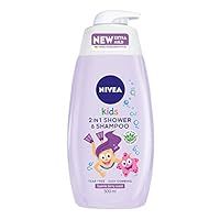 NIVEA Kids 2 In 1 Shower & Shampoo Very Berry (500ml), Children/'s Shower Gel and Kid/'s Shampoo, Protects Against Tears and Tangles, with Bio Aloe Vera and Chamomile