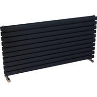 Ximax Bristol Double Horizontal Designer Radiator 584 x 1200mm 4109Btu in Anthracite Steel
