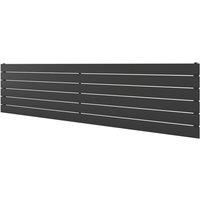 Ximax Oceanus Horizontal 445mm x 1800mm 3017BTU Black Horizontal Designer Radiator (408YE)