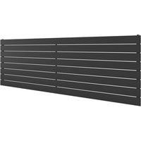Ximax Oceanus Horizontal 595mm x 1800mm 3894BTU Black Horizontal Designer Radiator (440YE)