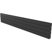 Ximax Oceanus Duplex Horizontal 295mm x 1800mm 3314BTU Black Horizontal Designer Radiator (374YE)