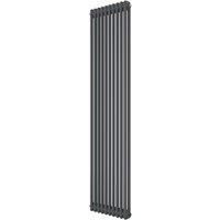 Azur 1800mm x 470mm 4509BTU Anthracite Vertical 2 Column Radiator (219YR)