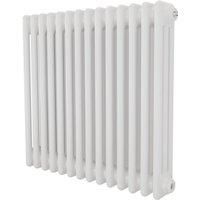 Azur 600mm x 650mm 2733BTU White Horizontal 3 Column Radiator (256YR)