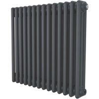 Azur 600mm x 650mm 2733BTU Anthracite Horizontal 3 Column Radiator (518YR)