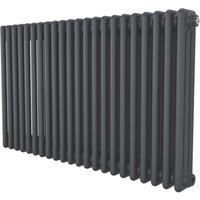 Azur 600mm x 1010mm 4295BTU Anthracite Horizontal 3 Column Radiator (240YR)