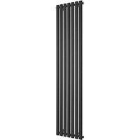 Ximax Champion Black Silver Vertical Designer Radiator, (W)526mm X (H)1800mm