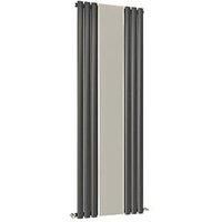 Ximax Fortuna Mirror Anthracite Vertical Designer Radiator, (W)590mm X (H)1800mm