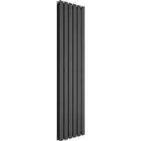 Azur Emilia Duplex Designer Panel Radiator 1800 x 448mm 4635Btu Anthracite in Anthracite Structure Steel