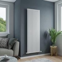 Azur Nero Designer Oval Tube Radiator 1800 x 360mm 2505Btu in White Steel