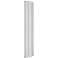Azur Nero Duplex Designer Oval Tube Radiator 1800 x 360mm 3512Btu in White Steel