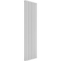Azur Nero Duplex Designer Oval Tube Radiator 1800 x 480mm 4672Btu in White Steel