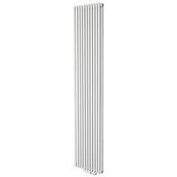 Ximax Gamba Duplex Satin White Vertical Designer Radiator, (W)400mm X (H)1800mm