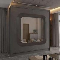 Modern Double Door Sliding Wardrobe W203cm x H217cm x D62cm