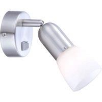 globo E14 230 V 40 Watt Cathy Spot Nickel Matt Glass, White
