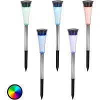 Globo Set of 5 solar light Nahia with RGB colour change