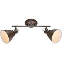 Globo Rusty brown Giorgio ceiling spotlight, two-bulb