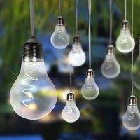 33708-10 LED solar string lights, metallic silver