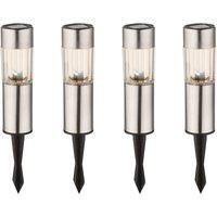 Globo Set of 4 Aro LED solar dec. light wt ground spike