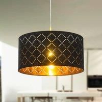 Globo Clark pendant light, black/gold-coloured, 40 cm