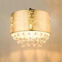 Globo Amy ceiling lamp with acrylic crystals, gold leaf