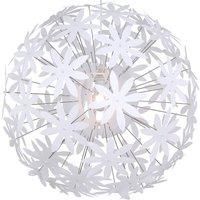 Globo Stella hanging light made of plastic flowers white