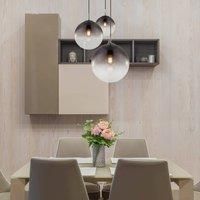 Globo Varus 3 Light Ceiling Pendant with Glass Ball Smoke Effect H120 x D51cm C2