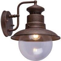 Globo Sella outdoor wall light, rust-coloured steel