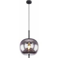 Globo Smoky Large Round Single Black Pendant