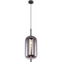 Globo Smoky Large Single Black Pendant
