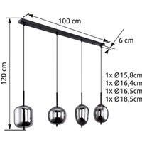 Globo Smoky 4 Light Black Pendant