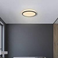 Globo Sapana LED ceiling light, black, round, dimmable