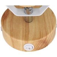 Globo Wiho wall light, metal, white/wood look, 1-bulb