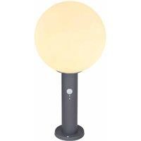 Globo Ossy Antracite And Opaque Dome Bollard Light, Ip44 With Sensor