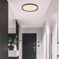 Globo Sonny LED ceiling light, black, CCT, 39 cm