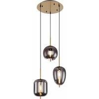 Globo Smoky 3 Light Gold Pendant