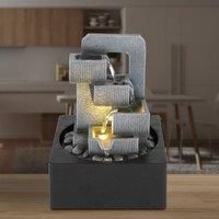 Globo Fontana LED room fountain, anthracite/grey, stairs