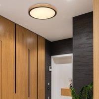 Globo Bruno LED ceiling light wooden frame CCT 30 cm