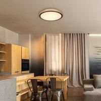 Globo Bruno LED ceiling light wooden frame CCT 44 cm
