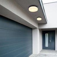 Globo Vranos outdoor ceiling light, matt black, 24 cm, aluminium