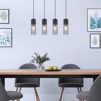 Globo Annika pendant light, 4-bulb, black