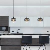 Globo Maxy hanging light, 29 cm, smoky grey, glass