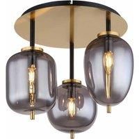 Globo Smoky 3 Light Golf Pendant With Smoked Glass Shades